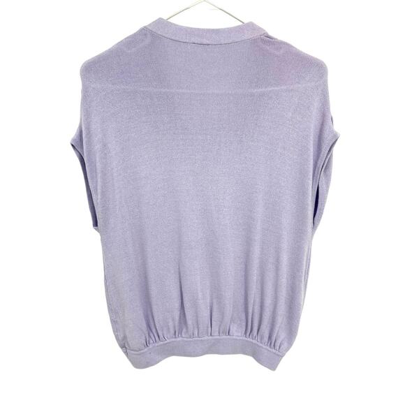 Anthropologie Lilac Purple Dolman Rambuteau Surplic Faux Wrap Top Size S - Picture 5 of 7